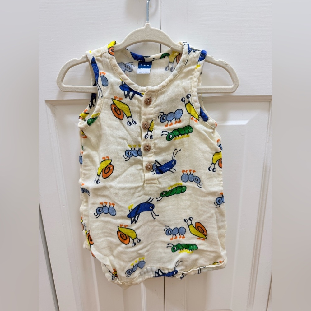Colorful Insect Print Baby Romper
